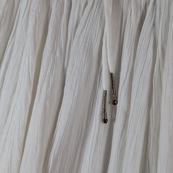 Free People White Smocked Maxi Dress with Puff Sleeves - Picture 4 of 8